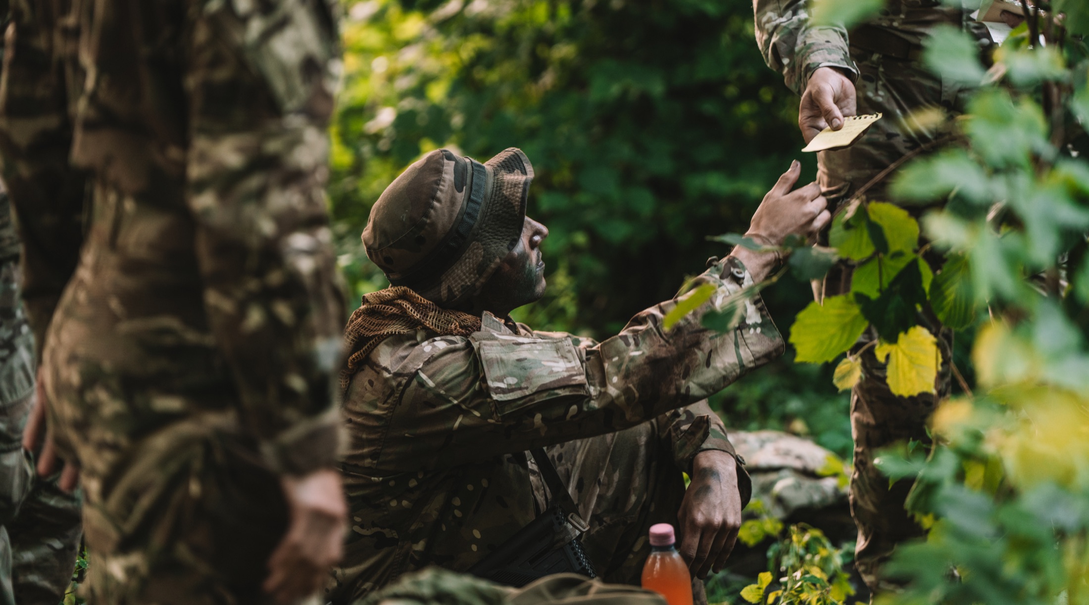 Bivouac field training scene