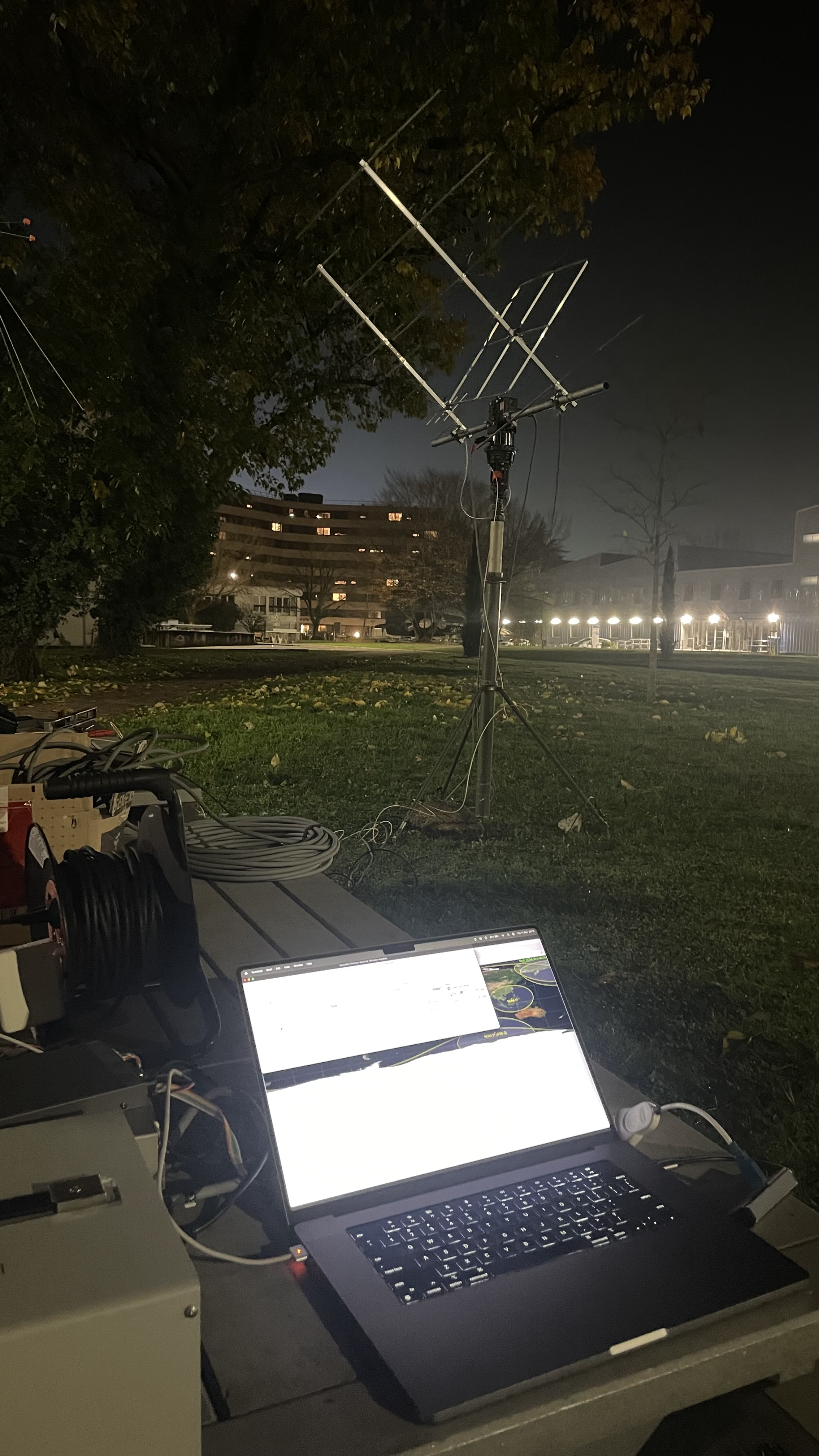 Satellite communications equipment and tracking software